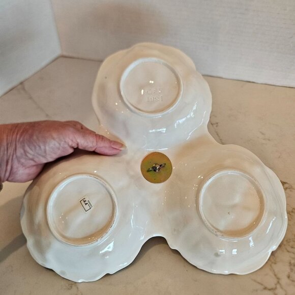 Fitz & Floyd FF Vintage 1991 Rare Woodland Partridge 3 Section Appetizer Tray - Picture 15 of 15